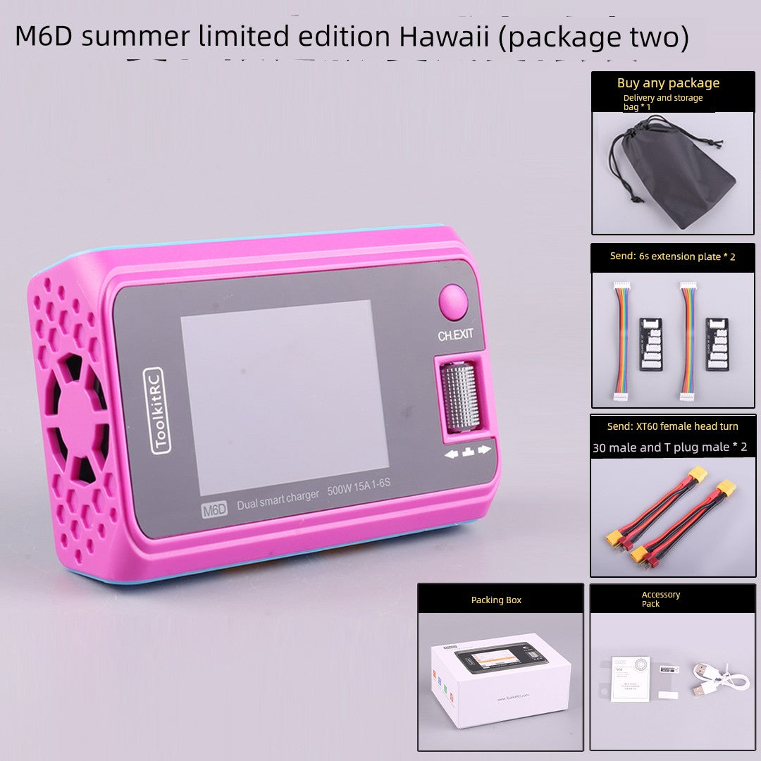 Toolkitrc M6d Summer Special Edition Balance Charger 6S Lithium Battery Dual-Channel 500W Model Aircraft UAV FPV