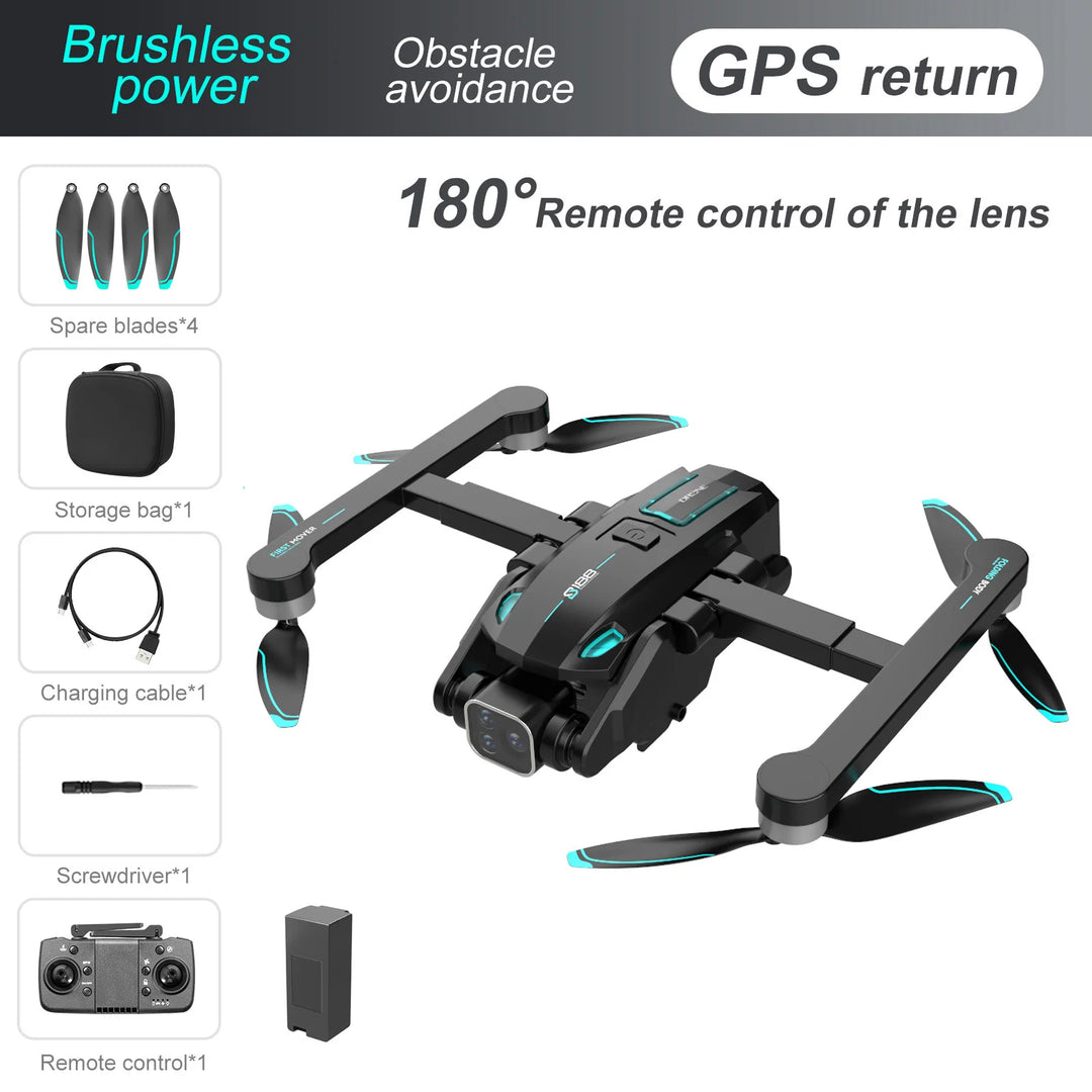 S188 GPS Rc Drone 4K HD Dual Camera Electric Control 180° Professional 5G Aerial Photography Obstacle Avoidance Brushless - Thedroneflight