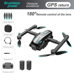 S188 GPS Rc Drone 4K HD Dual Camera Electric Control 180° Professional 5G Aerial Photography Obstacle Avoidance Brushless - Thedroneflight