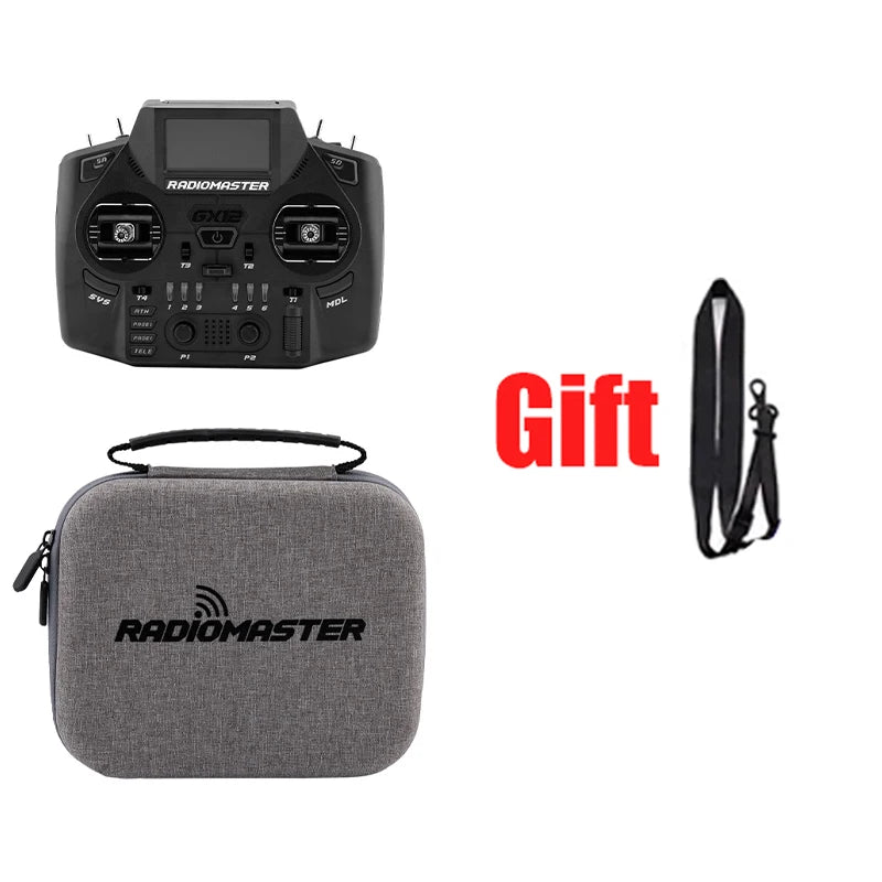 RadioMaster GX12 with carrying case and neck strap