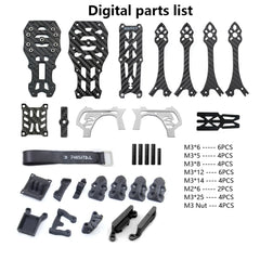 PhiSital Mark5 HD 225mm Carbon Fiber FPV Frame Kit 5inch for Digital O3 air RC Quadcopter FPV Racing Drone BN220 GPS DIY parts