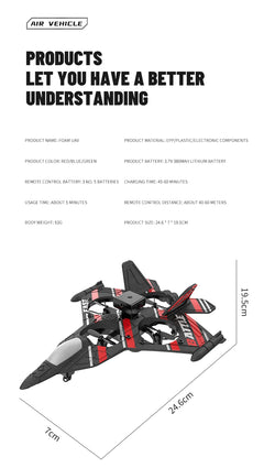 RC Aircraft with Camera Obstacle Avoidance Fighter 2.4G Airplane EPP Foam Plane Remote Control Helicopter Toys For Children Gift - Thedroneflight