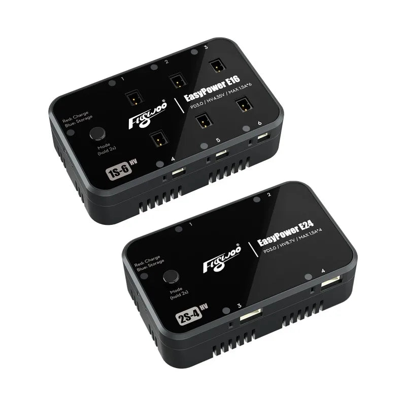 Flywoo EasyPower E16E24 Fast Charger for 1S 2S LiHV Batteries RC FPV forDrones Parts for FPV Freestyle Racing Beginners ProsToys