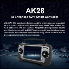 SIYI AK28 Agriculture FPV Android Smart Controller — 7-Inch 1000-Nit Screen, 14CH, 2.4GHz, 2KM, Android 10, IP54