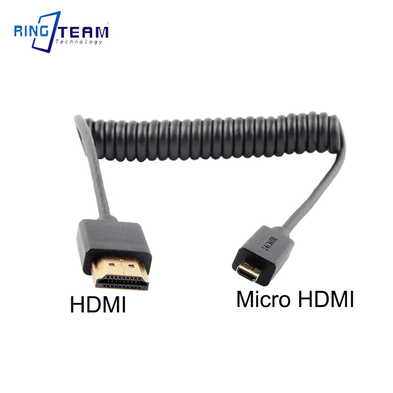 4K HDMI 2.0 Coiled Extension Cable — Male-to-Male, 60Hz, HDR, ARC | HDMI / Mini / Micro - TheDroneFlight