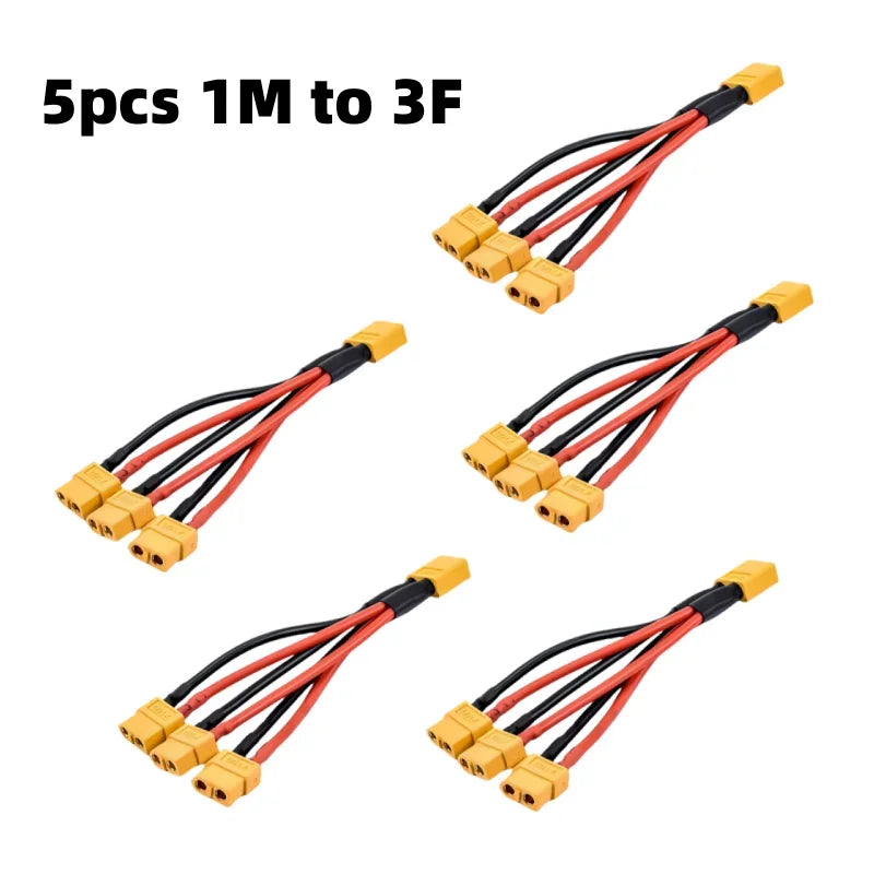 XT60 Battery Connector Y Splitter - 14AWG Parallel Cable 60A