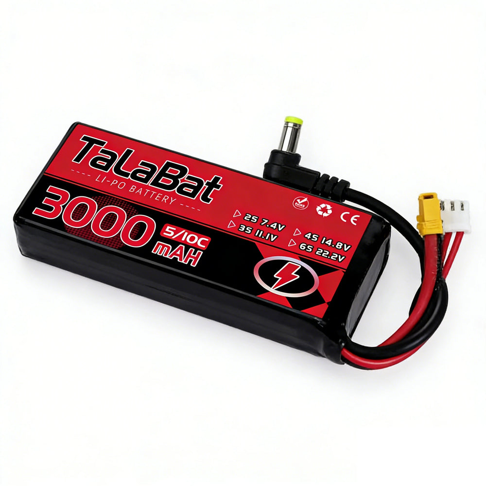 3000mAh 2S 7.4V 5C LiPo Battery with Power Indicator — Fatshark, Skyzone, Aomway FPV Goggles - TheDroneFlight