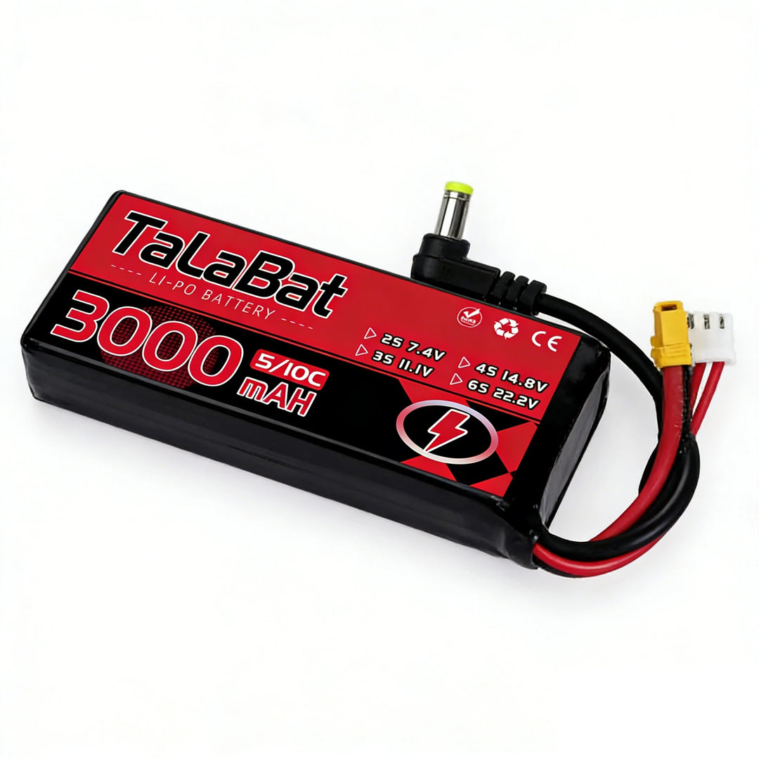 3000mAh 2S 7.4V 5C LiPo Battery with Power Indicator — Fatshark, Skyzone, Aomway FPV Goggles - TheDroneFlight