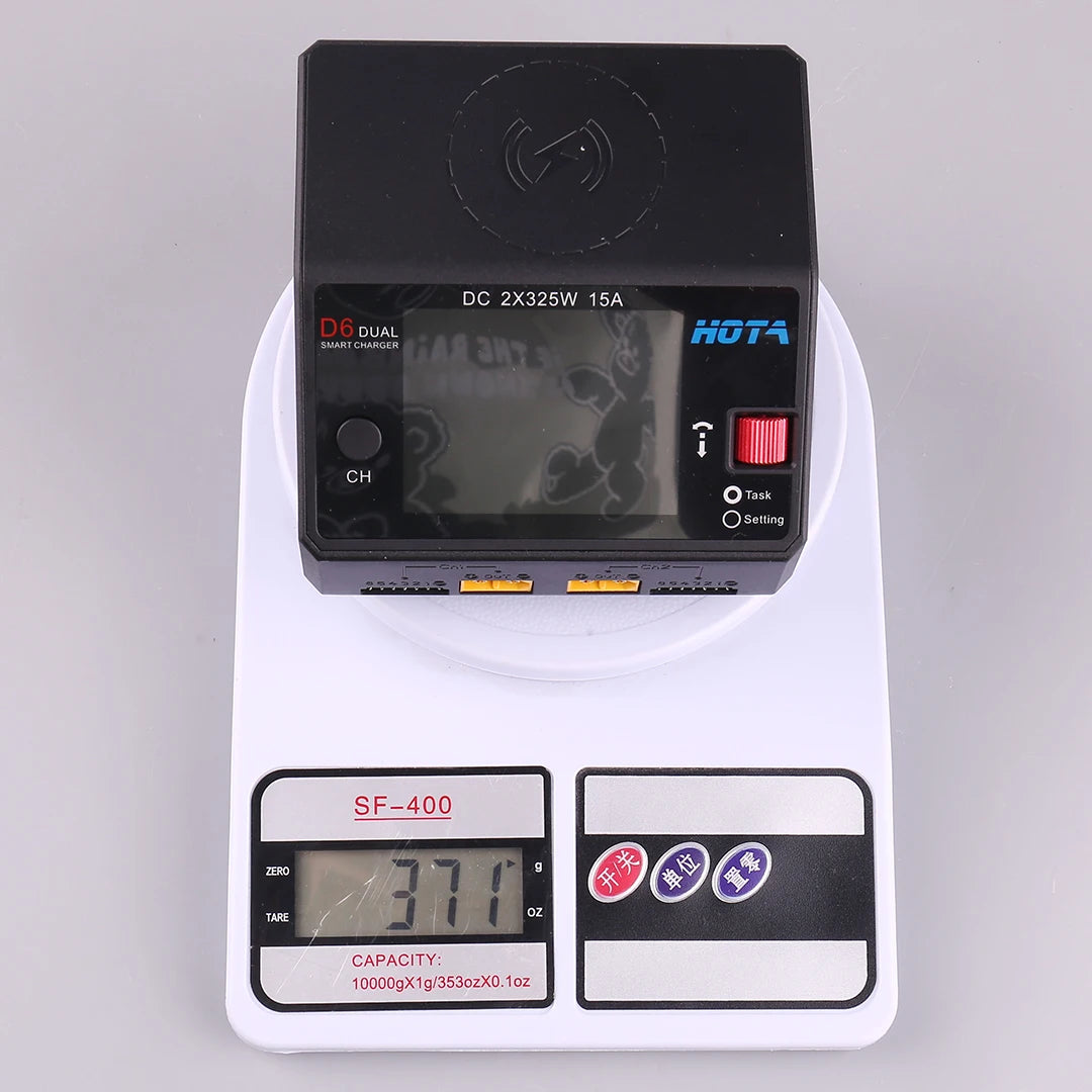 HOTA D6 Pro Dual-Channel Smart Charger — AC 200W / DC 650W, 15A×2, 1–6S LiPo/LiHV/LiFe, App Control, Wireless Charging