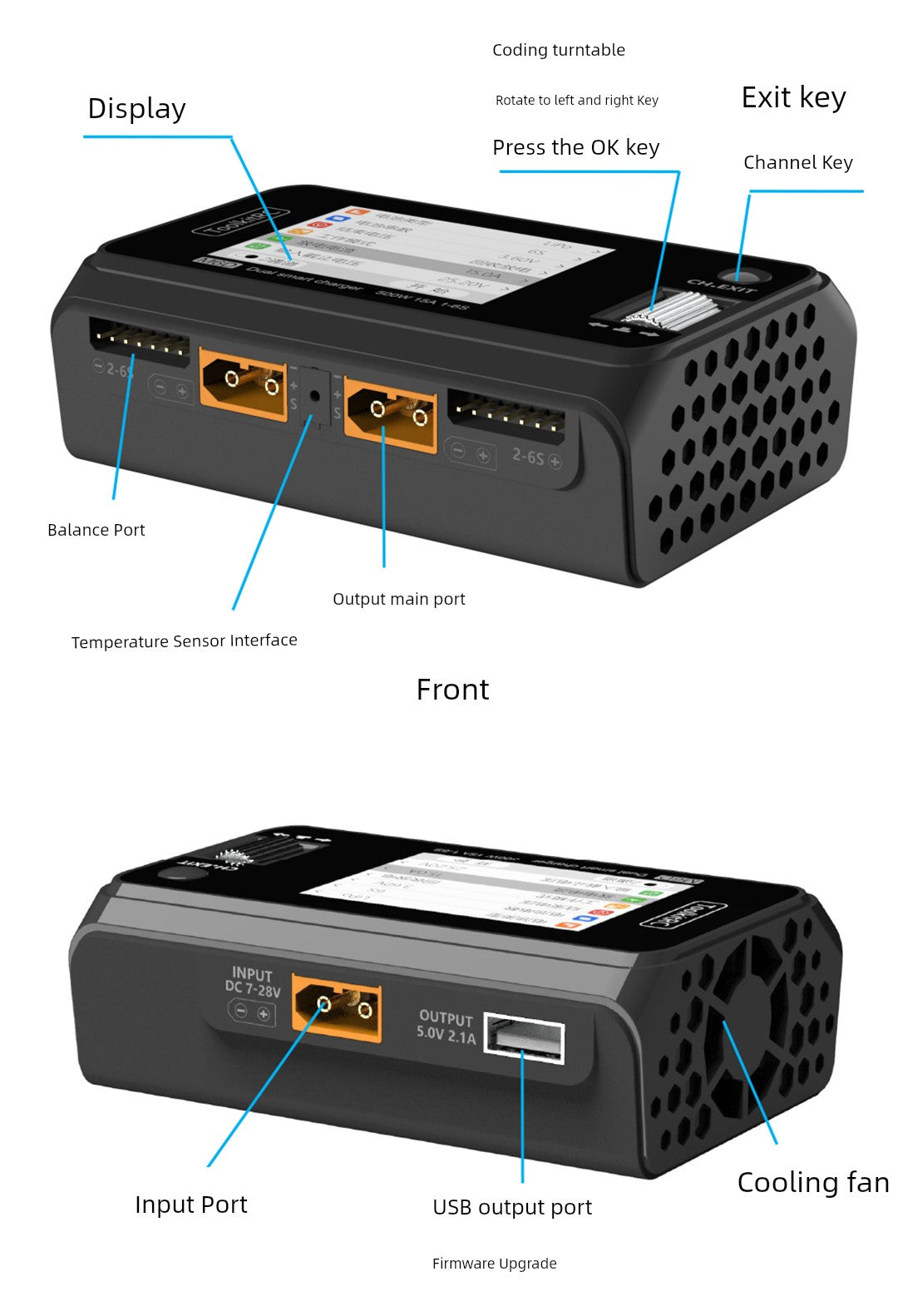 Toolkitrc M6d Summer Special Edition Balance Charger 6S Lithium Battery Dual-Channel 500W Model Aircraft UAV FPV