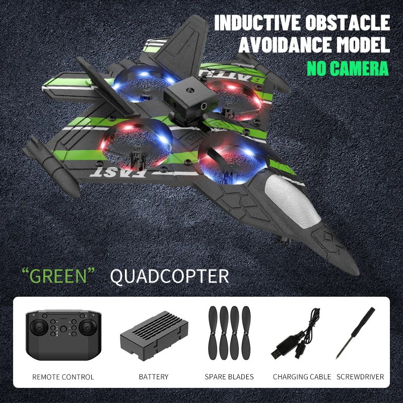 RC Aircraft with Camera Obstacle Avoidance Fighter 2.4G Airplane EPP Foam Plane Remote Control Helicopter Toys For Children Gift - Thedroneflight