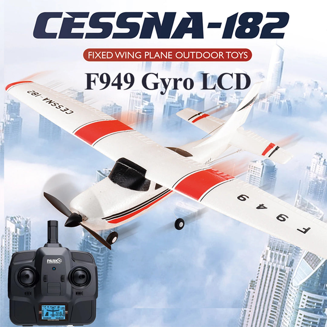 【C0】WLtoys 2.4G F949 LCD Version RC Airplane Cessna 182 3D6G 3Ch Fixed Wing Plane Outdoor Drone RTF With Gyroscope And Night - Thedroneflight