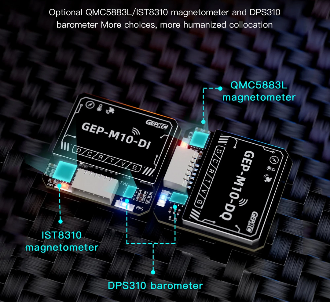 GEPRC GEP-M10 Series GPS Built-in Flash Chip QMC5883L Magnetometer DPS310 Barometer Accurate and Farad Capacitor for FPV Drone - Thedroneflight