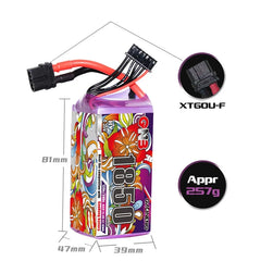 GNB 6S LiPo Battery 2-Pack — 22.8V, 120C/150C, XT60, FPV Racing Drone (1100/1300/1500/1850mAh)