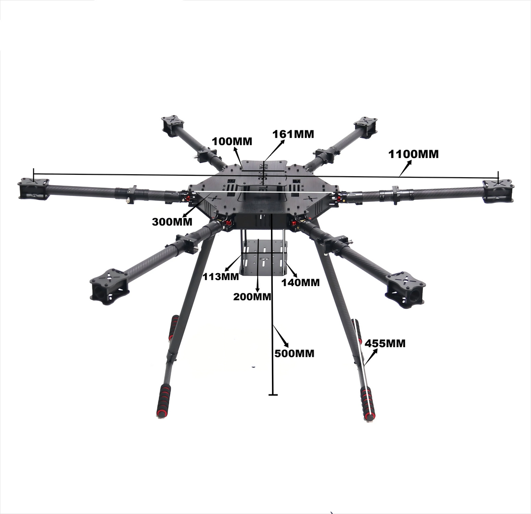 BCUBE Pixhawk PX4 LX1100 V3 Pro Hexacopter - 1100mm Carbon Fiber Frame