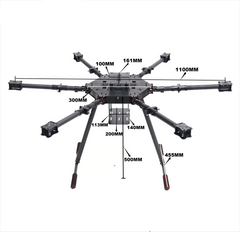 BCUBE Pixhawk PX4 LX1100 V3 Pro Hexacopter - 1100mm Carbon Fiber Frame