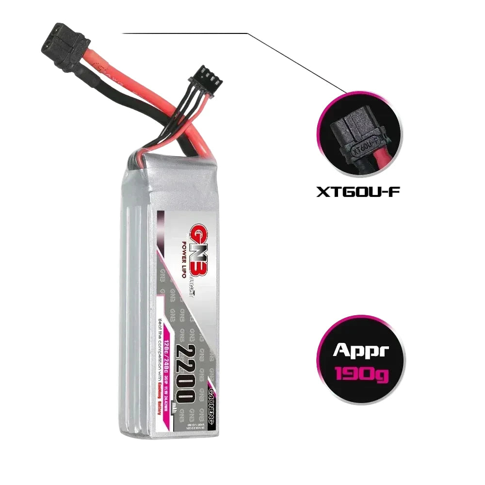 GNB Gaoneng 2200mAh 120C LiPo Battery | 2S–6S XT60