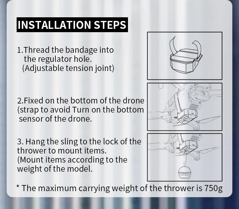 DUTRIEUX Universal Drone Airdrop System — 2.4GHz Remote Release, 750 g Load Capacity