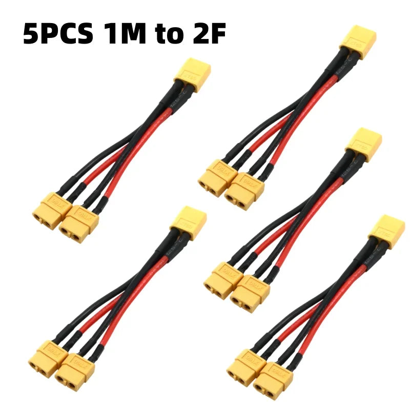 XT60 Battery Connector Y Splitter - 14AWG Parallel Cable 60A