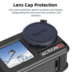 DJI Action 5 Pro/4/3 Silicone Case - Lens Cap Lanyard Protector