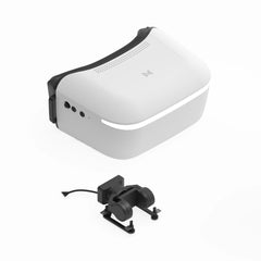 Walksnail Avatar Goggles L with separate gimbal-mounted camera in side profile