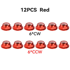 12pcs M5 Motor Screw Nuts Aluminum Alloy CW CCW Flange Nylon Insert Self-Locking Lock Nuts for RC FPV Racing Drone - Thedroneflight