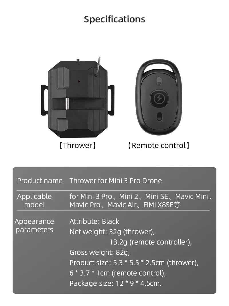 Airdrop System for DJI Mavic 3/2 Zoom AIR 2 Mini 3/Mini 4 Pro Drone Fishing Bait Wedding Ring Gift Deliver Life Rescue Thrower - Thedroneflight