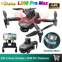 L200 PRO MAX Drone: 4K HD Camera, 2-Axis Gimbal, 360° Obstacle Avoidance, GPS, 5G Wi-Fi, Brushless Motor, 25-Min Flight Time, FPV Quadcopter - Thedroneflight