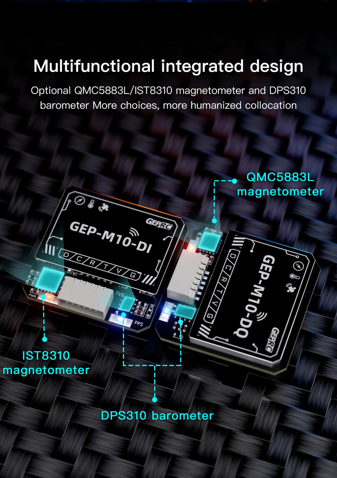 GEPRC GEP-M10 Series GPS Built-in Flash Chip QMC5883L Magnetometer DPS310 Barometer Accurate and Farad Capacitor for FPV Drone - Thedroneflight