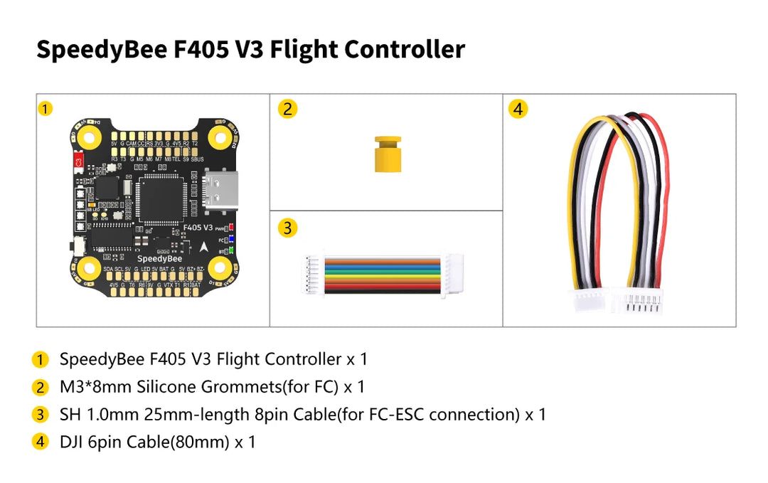 Speedybee F405 V3 50A Stack Fc Ecs Bmi270 30X30 Flight Controller Bls 4-In-1 Esc 3-6S Lipo For Rc Fpv Drone Runcam - Thedroneflight