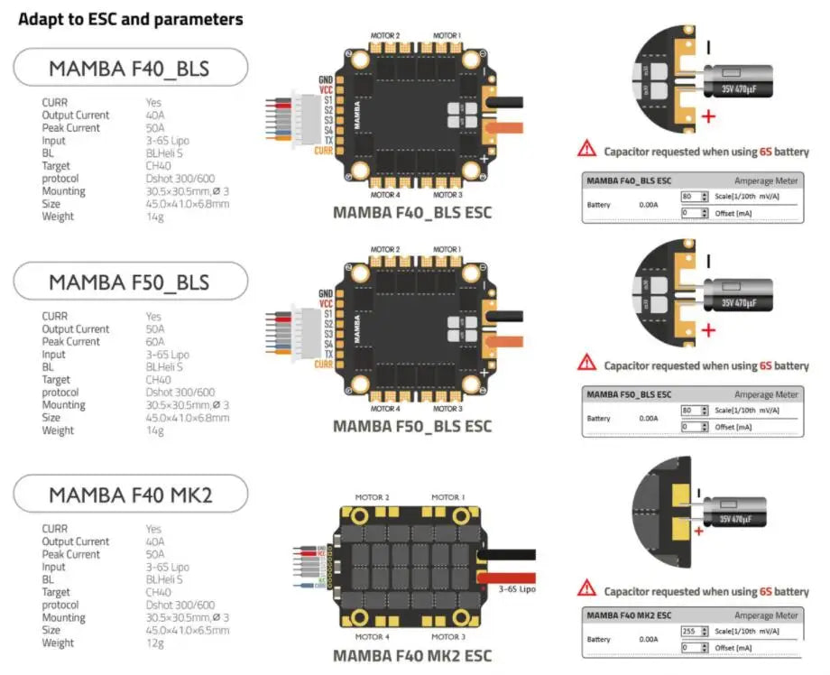 Diatone MAMBA F405MK2 F405 MK2 Betaflight Flight Controller w/ F40 40A F50A 50A 3-6S DSHOT600 ESC for RC FPV Drone - Thedroneflight
