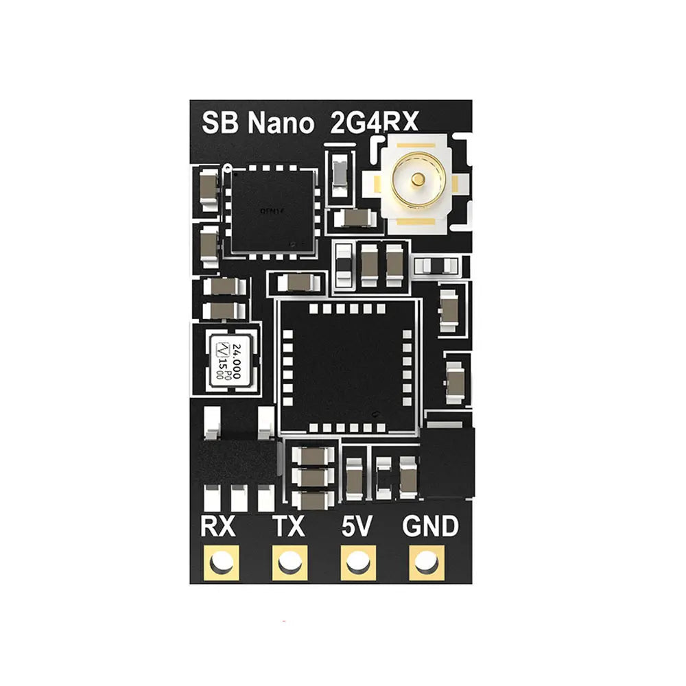 SpeedyBee Nano 2.4GHz ELRS Receiver — SX1280, 100mW TLM, 0.7g, 10.4×18.4mm, IPEX1, WiFi OTA, for FPV Drones