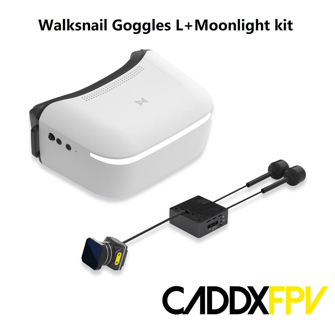 Walksnail Avatar Goggles L with Moonlight transmitter, camera and twin antennas
