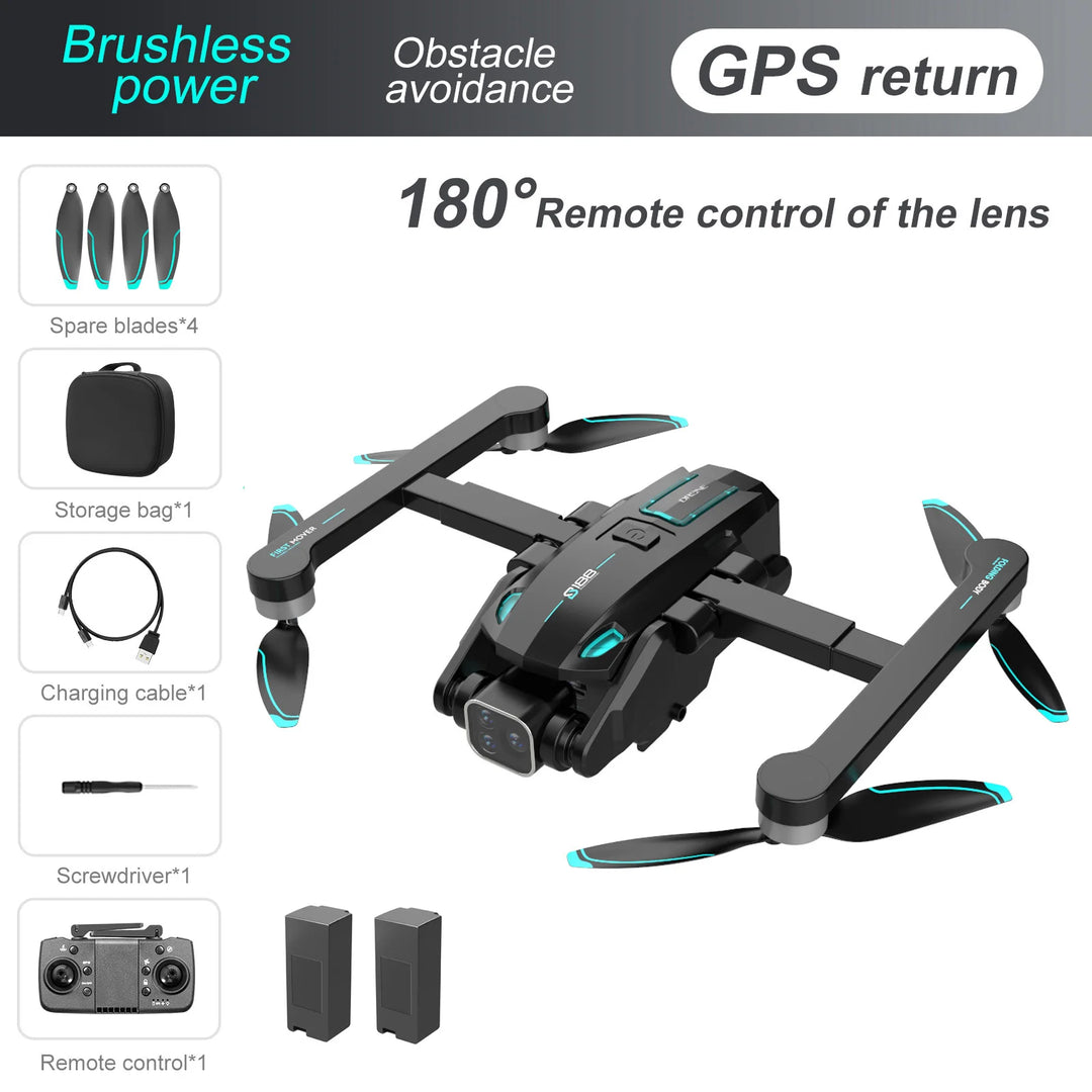 S188 GPS Rc Drone 4K HD Dual Camera Electric Control 180° Professional 5G Aerial Photography Obstacle Avoidance Brushless - Thedroneflight