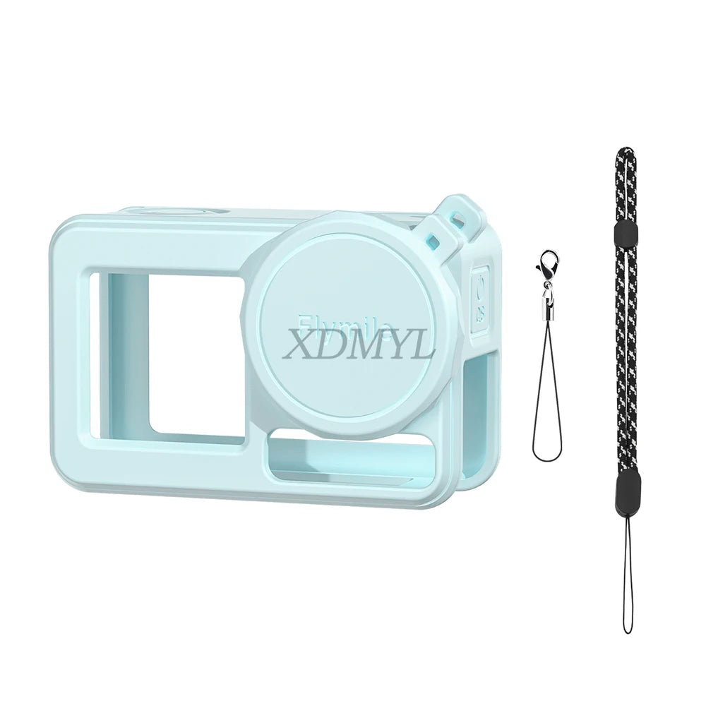 DJI Action 5 Pro/4/3 Silicone Case - Lens Cap Lanyard Protector