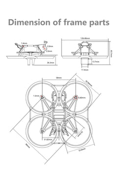 GEP-DS20 Frame 2Inch Parts Propeller Accessory Base Quadcopter FPV Freestyle RC Racing Drone DarkStar20 - Thedroneflight