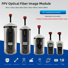 Aoft Technology FPV Fiber Optic Module v4.1 — Waterproof 0.35mm, 1–20KM Sky End, Anti-Interference UAV Video & Data Link