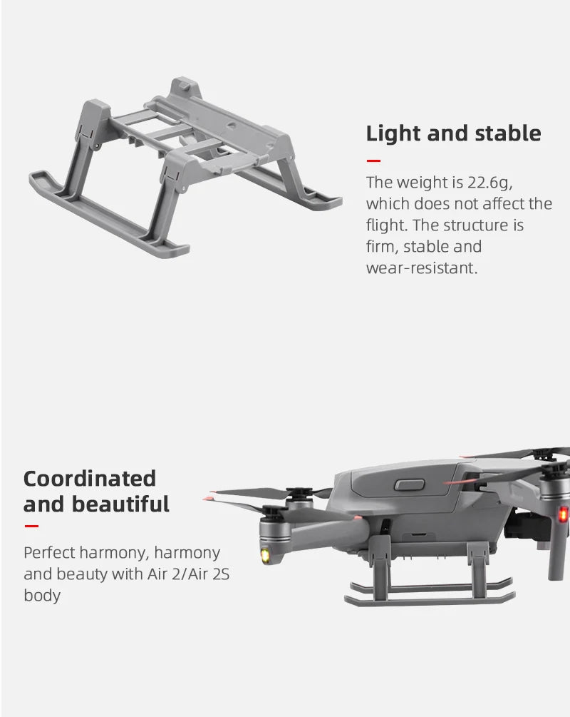 Landing Gear for DJI Mavic Air 2/AIR 2S Drone Foldable Extended Leg Support Feet Protector for DJI Air 2/AIR 2S Accessory - Thedroneflight