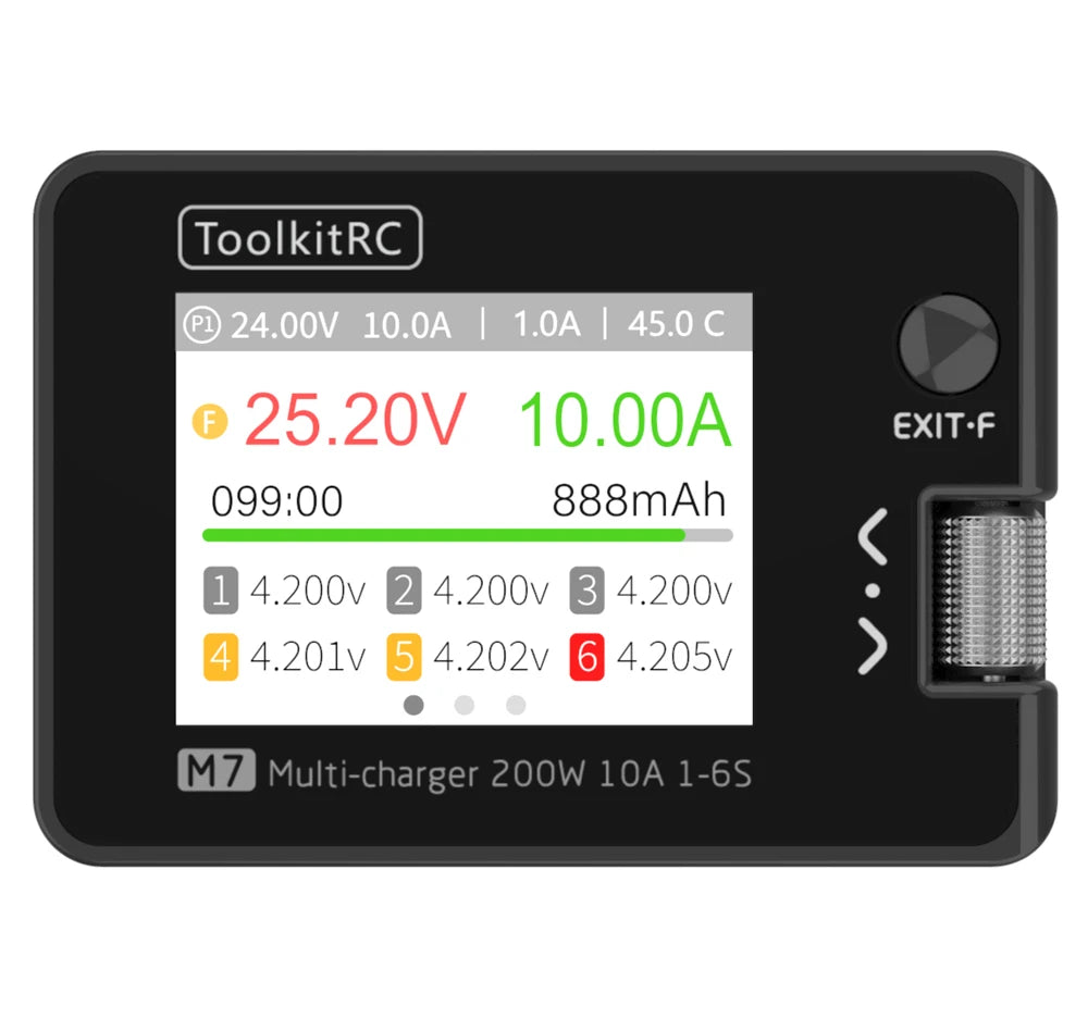ToolkitRC M7 200W 10A 1–6S Balance Charger