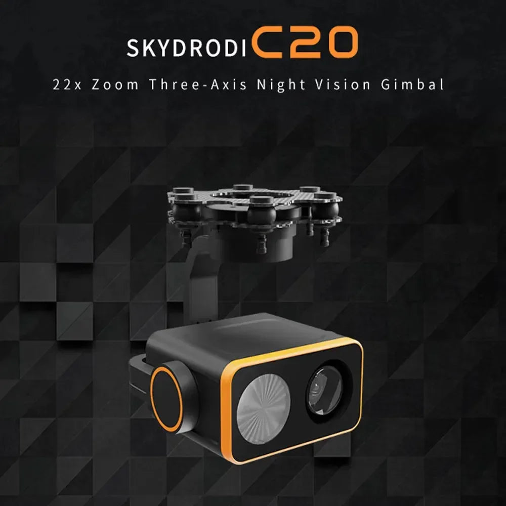 Skydroid C20 3-Axis Night Vision Gimbal Camera — 22X Optical Zoom, 1080p, H16/H30 Compatible - TheDroneFlight