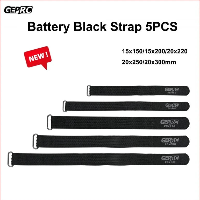GEPRC Battery Black Strap 5PCS 15x150/15x200/20x220/20x250/20x300 MM - Thedroneflight