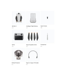DJI Mini 3 Drone Kit — with RC Remote (Screen), 4K HDR, 1/1.3" Sensor, 3-Axis Gimbal, 248g, 10km O3, True Vertical Shooting, Brand New Unactivated