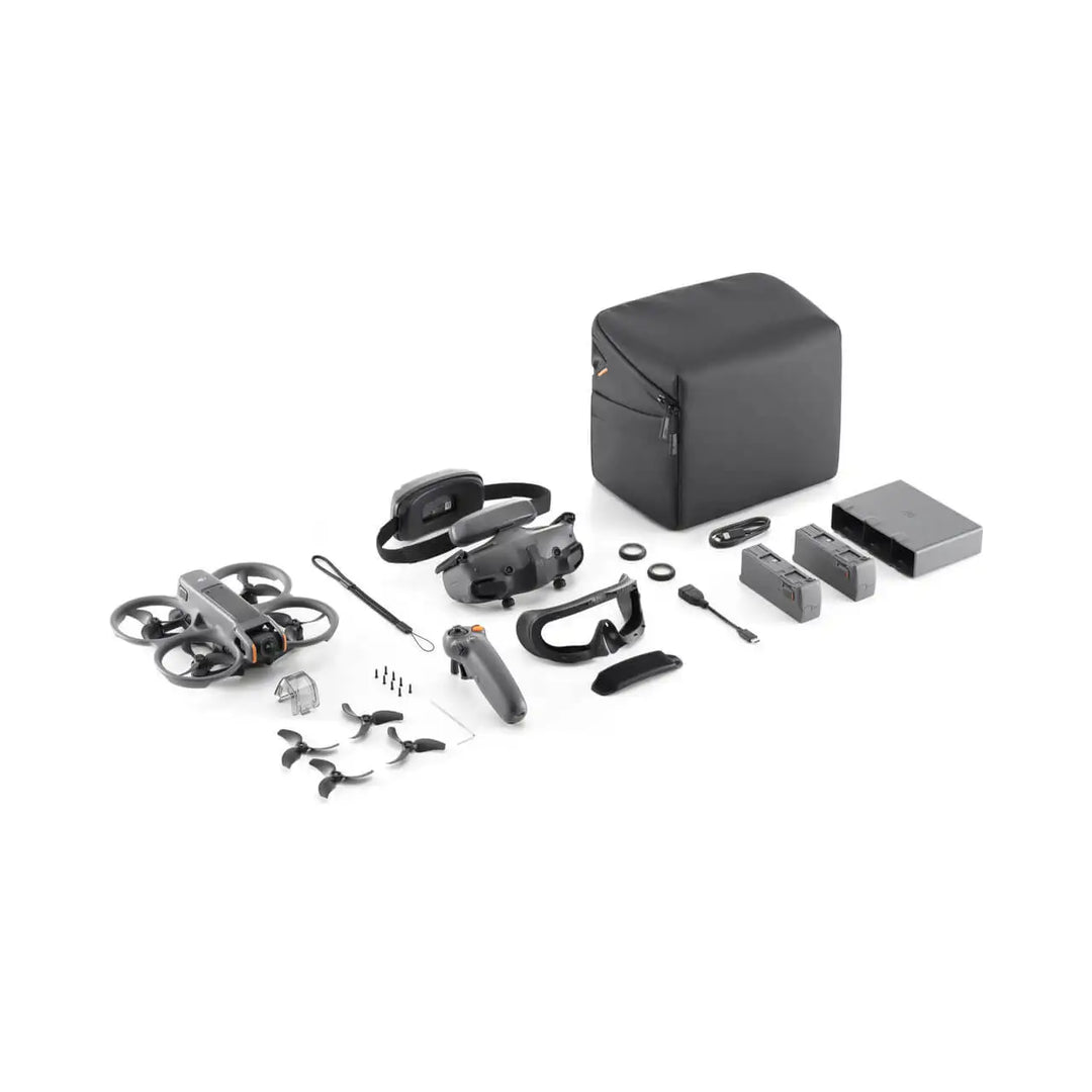 DJI Avata 2 Fly More Combo (3 Battery), 4K FPV Drone, Goggles 3 & Motion Controller, Built-In Propeller Guard