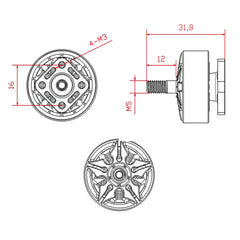 BZGNSS Chuanyun Series 2207 1960KV Brushless Motor — 6S, Turbo-Cooled, 5-Inch FPV Racing & Freestyle