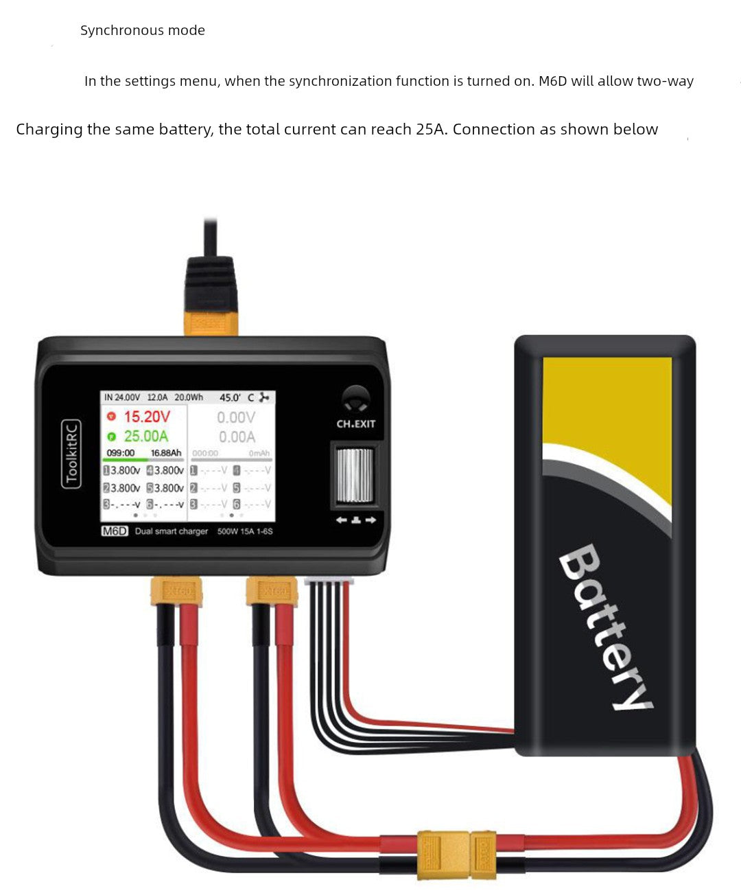 Toolkitrc M6d Summer Special Edition Balance Charger 6S Lithium Battery Dual-Channel 500W Model Aircraft UAV FPV
