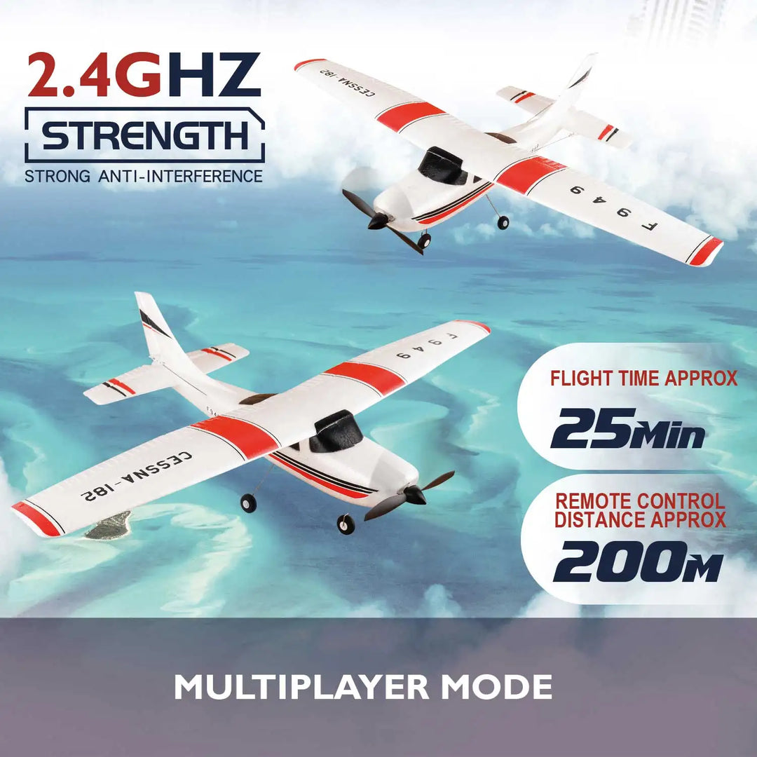 【C0】WLtoys 2.4G F949 LCD Version RC Airplane Cessna 182 3D6G 3Ch Fixed Wing Plane Outdoor Drone RTF With Gyroscope And Night - Thedroneflight