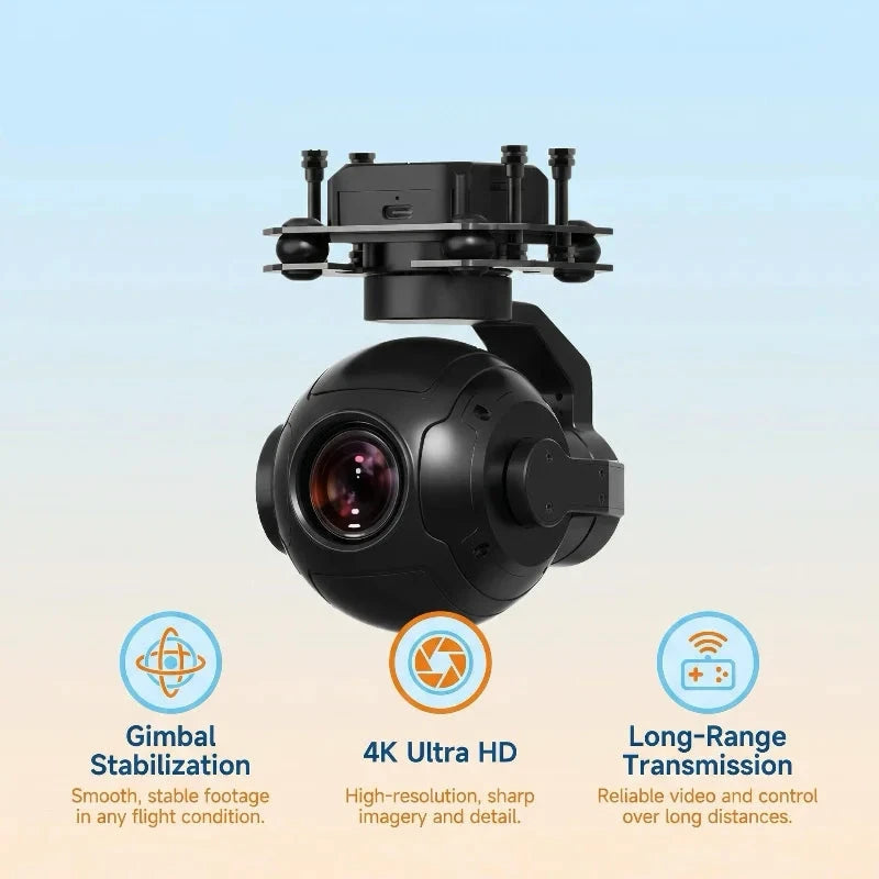 SIYI ZR10 3-Axis Gimbal Camera — 30X Zoom, 4K/60fps, Starlight Night Vision, IP53, UAV - TheDroneFlight