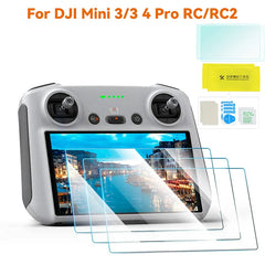 Protective Film for DJI Mini 3 /3 Pro Mini 4 Pro HD Glass Screen Protector Anti-Scratch Screen Film RC RC 2 Remote Accessories - Thedroneflight