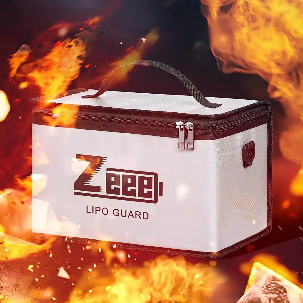 Zeee LiPo Safety Bag 10 Cells - Fireproof Battery Storage Charging Pouch Large Capacity