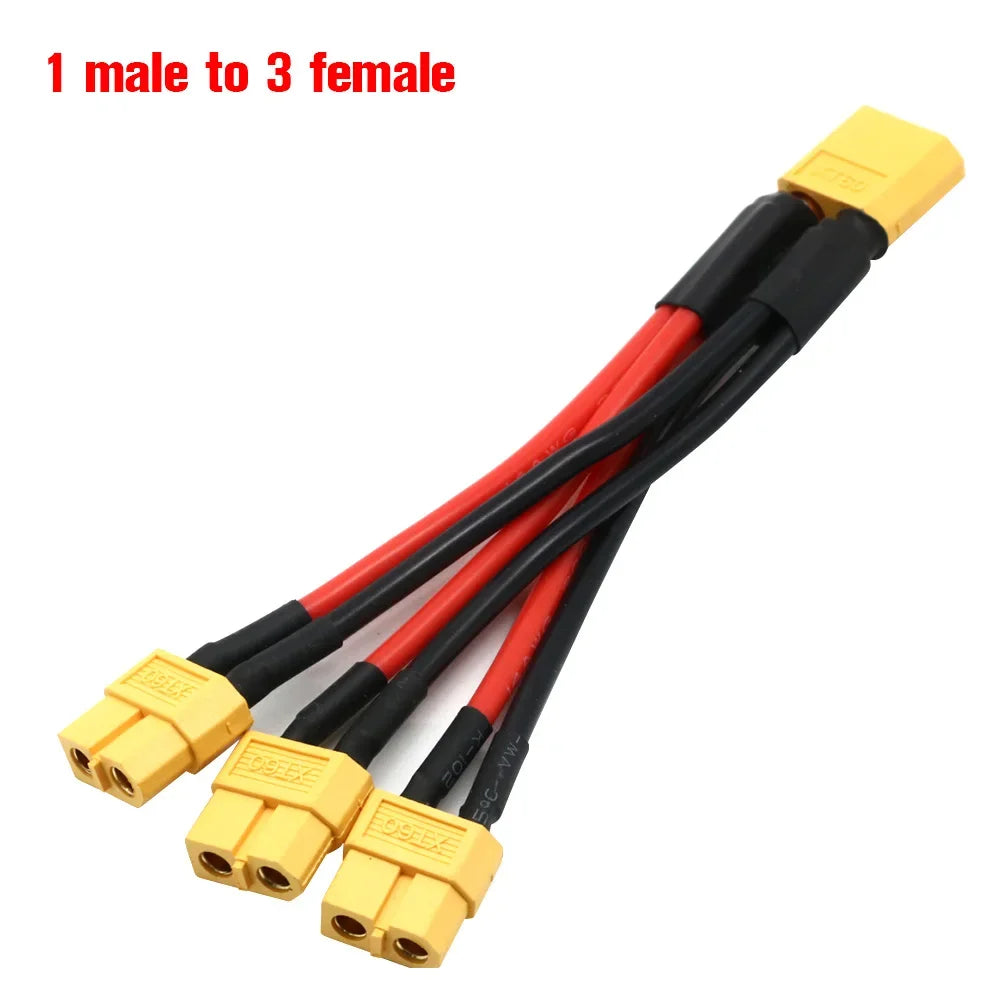 XT60 Battery Connector Y Splitter - 14AWG Parallel Cable 60A